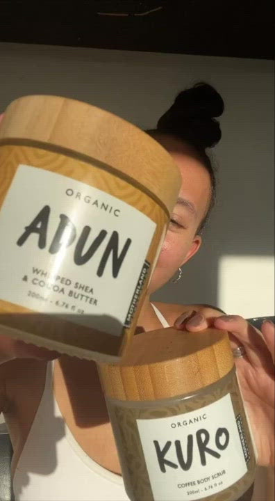
                  
                    Load and play video in Gallery viewer, ADUN X KURO COMBO- Body Butter + Coffee Scrub
                  
                